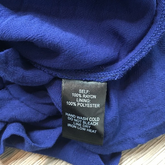 Lulus V-Neck Rayon Lined Back Zip Faux Wrap Front Skirt Romper Blue Size XS - Picture 3 of 8